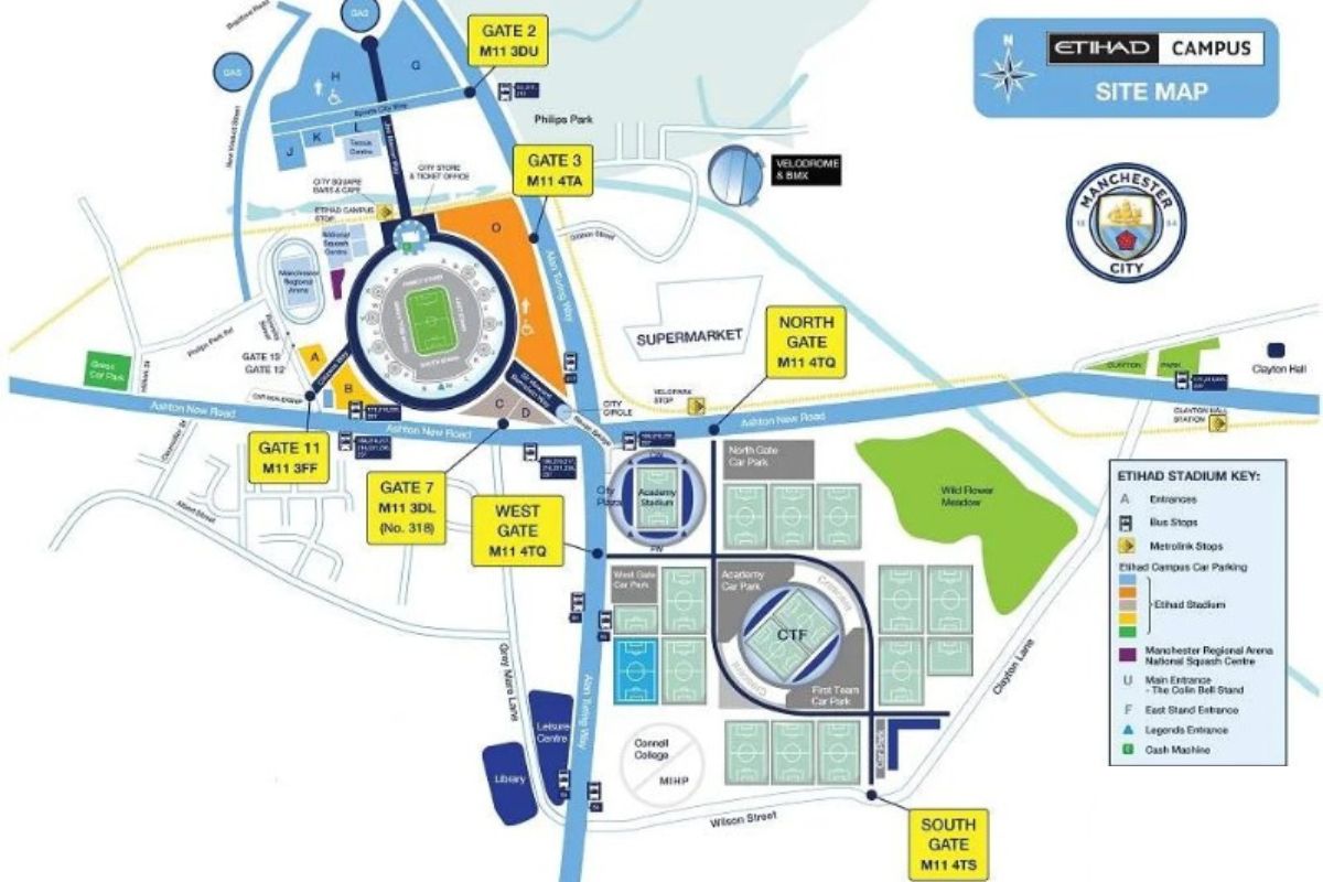 Etihad Car Park Map